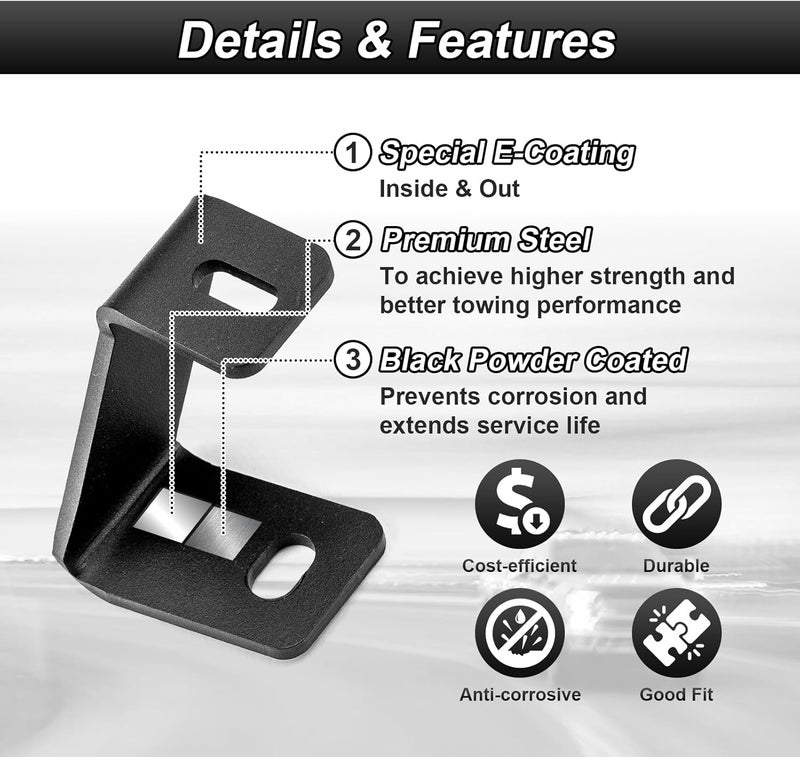 ROMELACK Hood Hinge Mount Brackets Ditch Light Bar Bracket Compatible with Ford F150 2015-2023 Fit Raptor 2017-2023(No Drilling) - Image 2